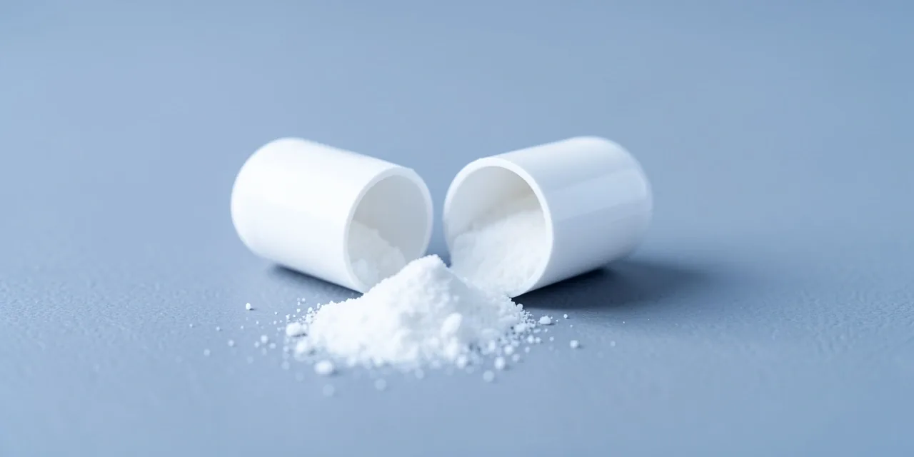 Cross-section of a vitamin capsule
