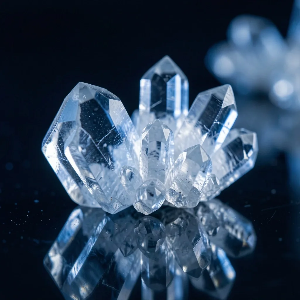 Crystalline mineral structures under macro lighting